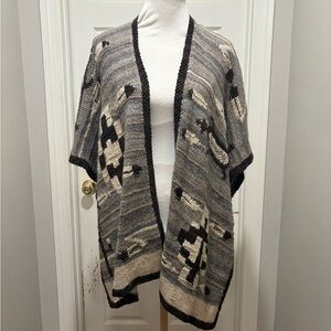 POLO Ralph Lauren hand knit Navajo  shawl wrap sweater XS/S